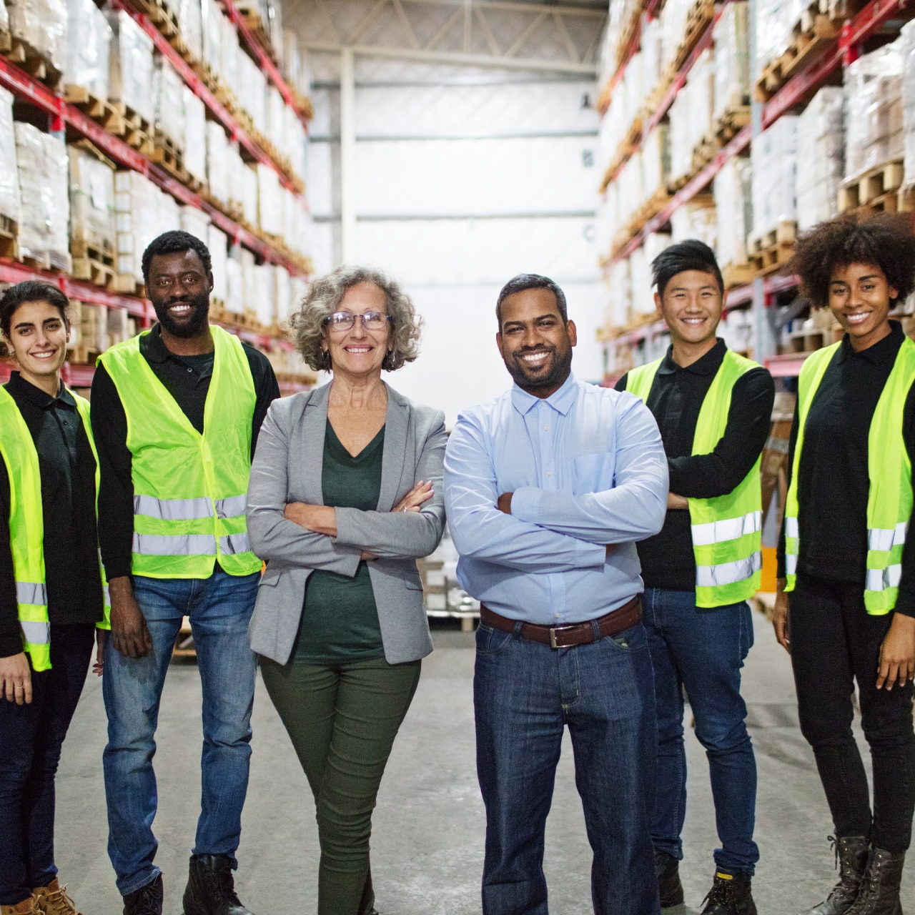 Food safety inspector examining production line.